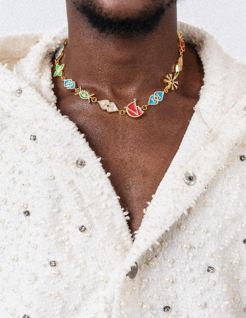 GVDŠ Adinkra symbol necklace/multi-color enamel – GVDŠSHOP
