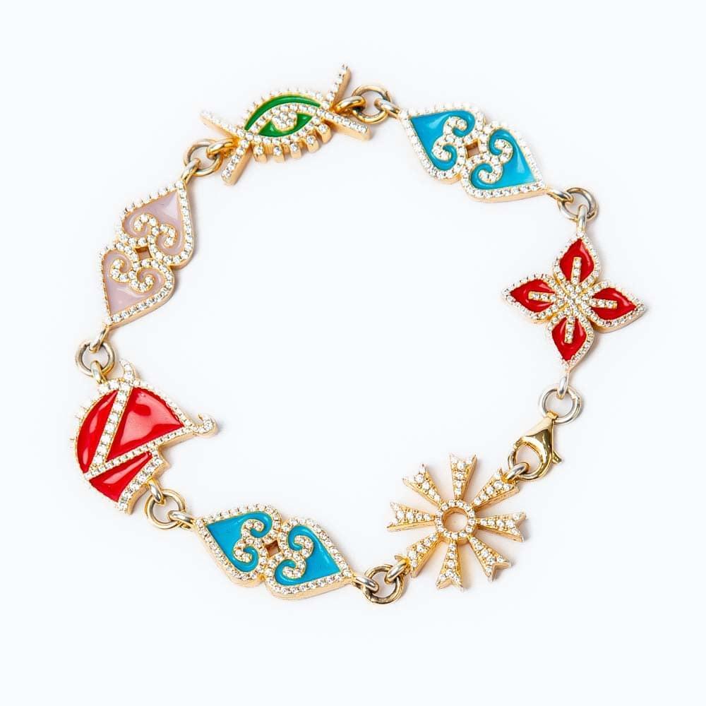 GVDŠ Adinkra symbol bracelet/multi-color enamel